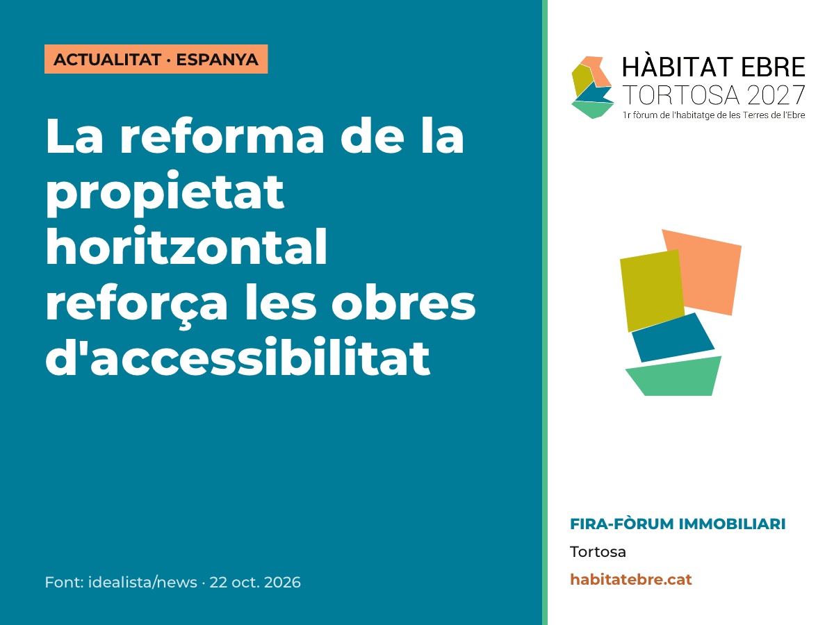 La reforma de la propietat horitzontal reforça les obres d'accessibilitat
